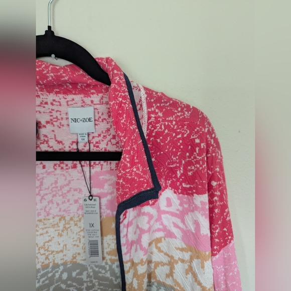 NWT NIC+ZOE Multicolor Patterned Long Cardigan Size 1X - Picture 4 of 6